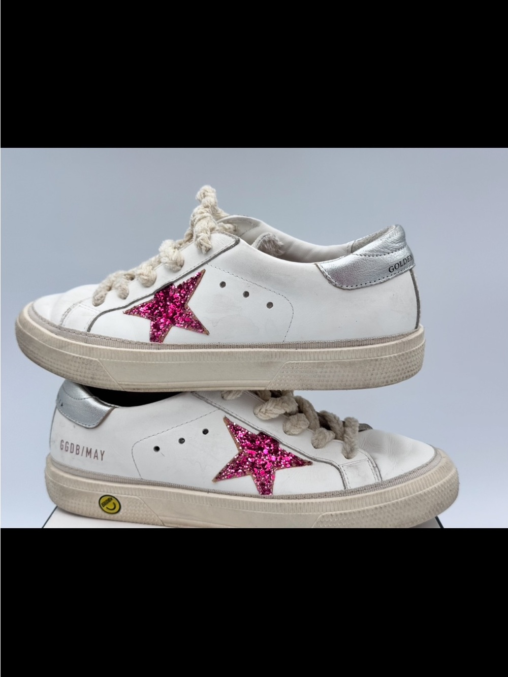 GOLDEN GOOSE GIRL white pink glitter star silver Kids sneaker EU 33 US 2